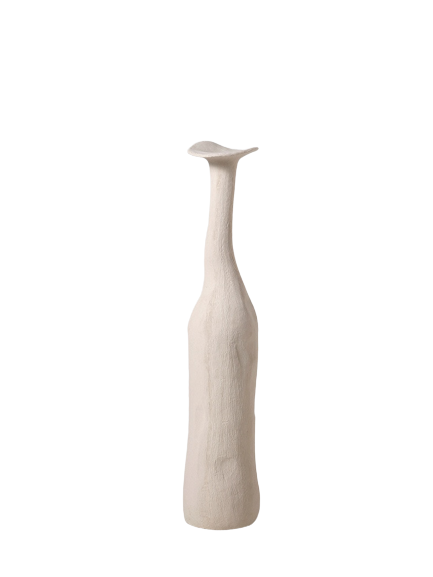 prime clay ceramic disfigured vase in white