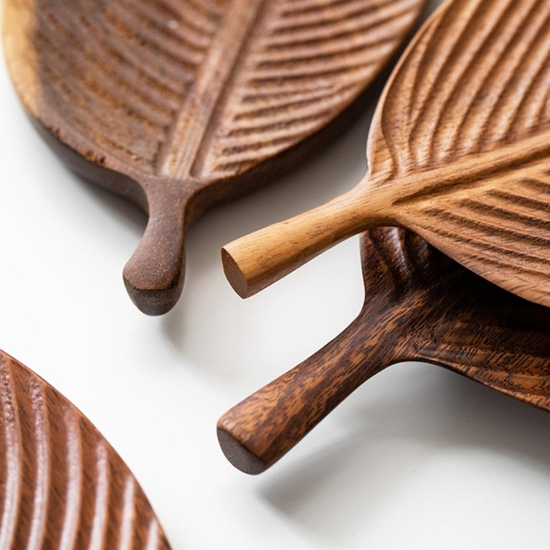 Leaf & Wood Serving Tray