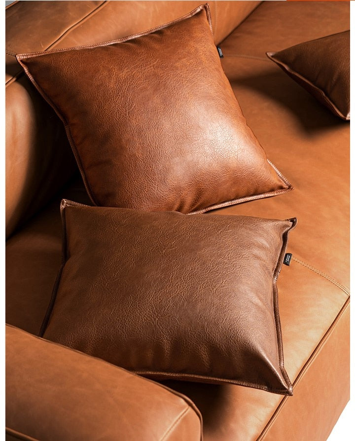 Touch Me Leather Pillow Cover