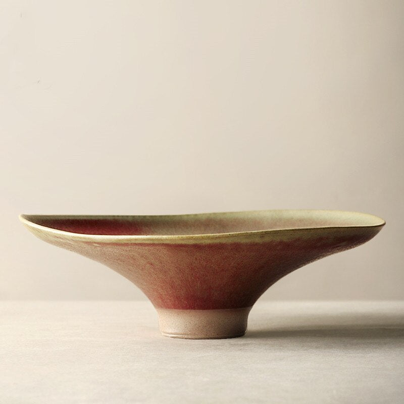 modern ceramic fruit bowl for living area in earth tone nude