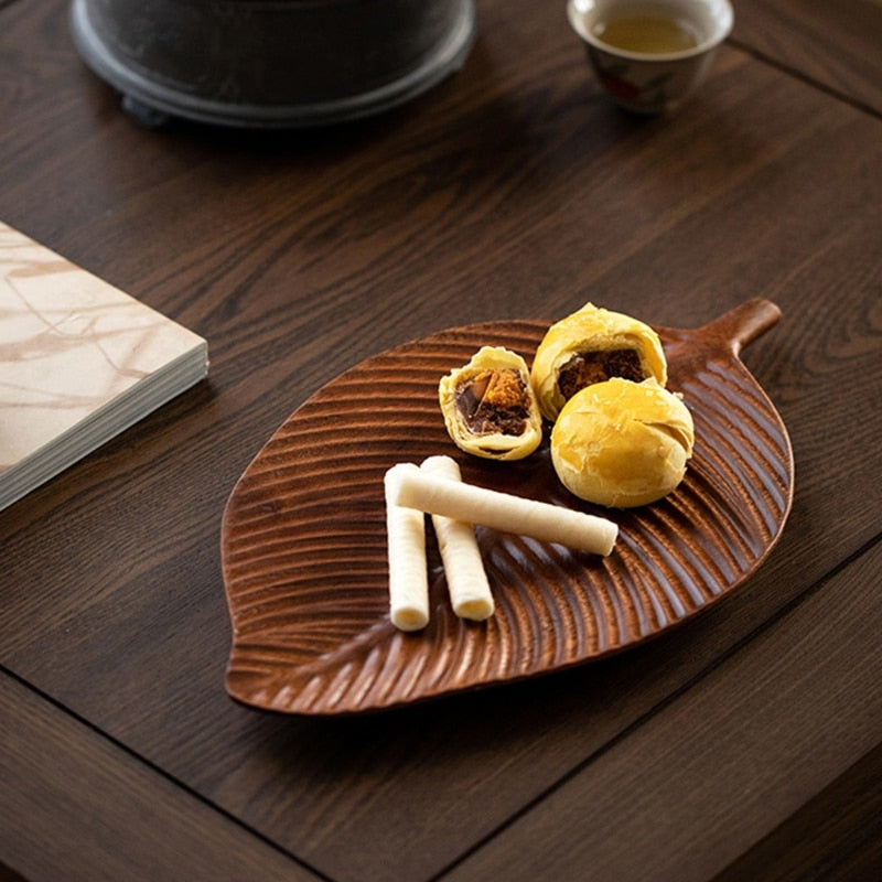 Leaf & Wood Serving Tray