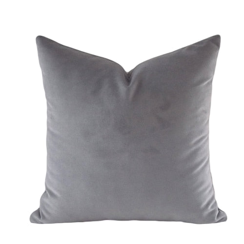 elegant anti wrinkle velvet pillow covers in dark grey