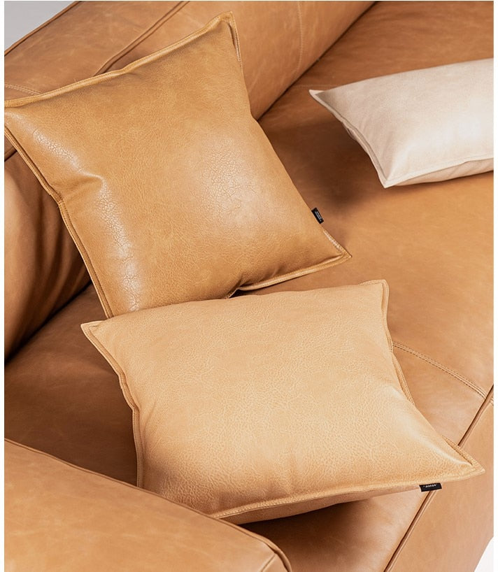 Touch Me Leather Pillow Cover