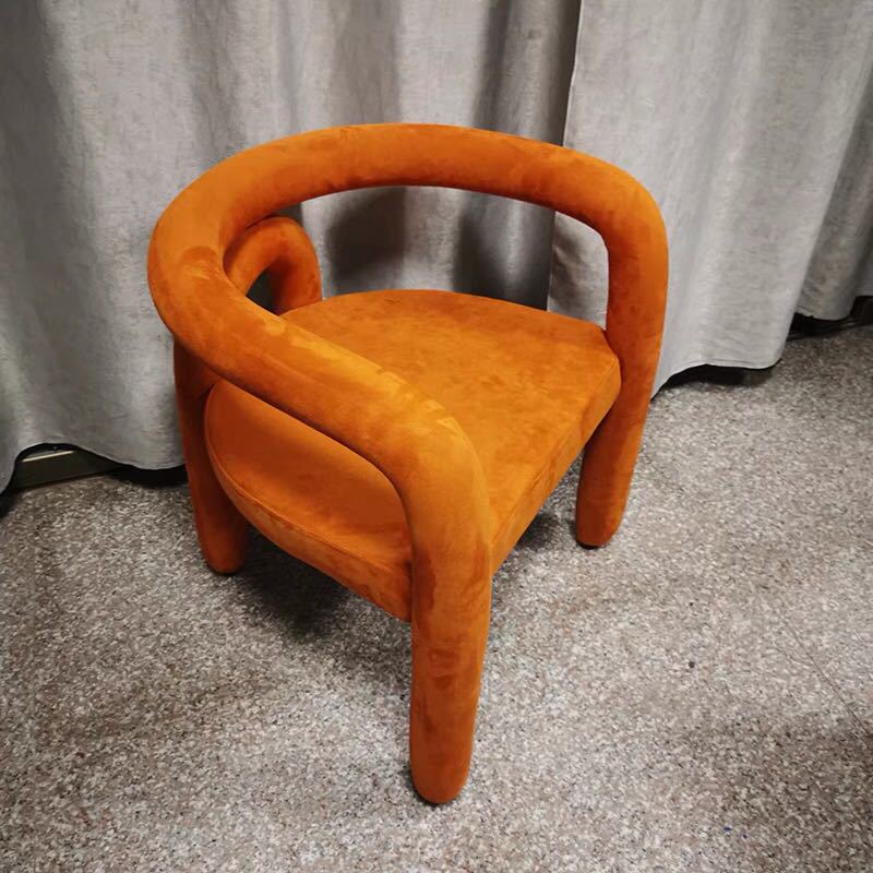 burnt orange soft comfortable modern velvet accent dining chair