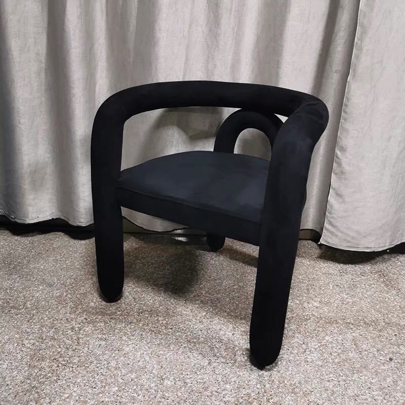 black soft comfortable modern velvet dining accent chair