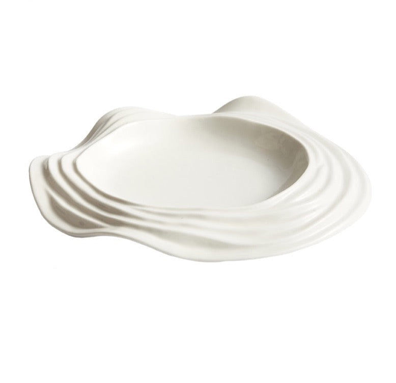 pasta shaped luxurious dinner plate in ivory